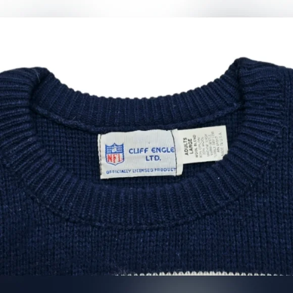 Vtg 80's Chicago Bears Cliff Engle Wool Knit Sweater NFL Large Mike Ditka Payton - Picture 6 of 8